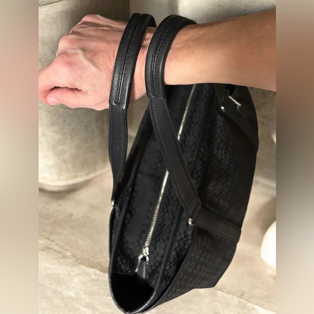 Coach❤️Hampton Black Signature Monogram X-Large Tote/Laptop Bag - Picture 3 of 15